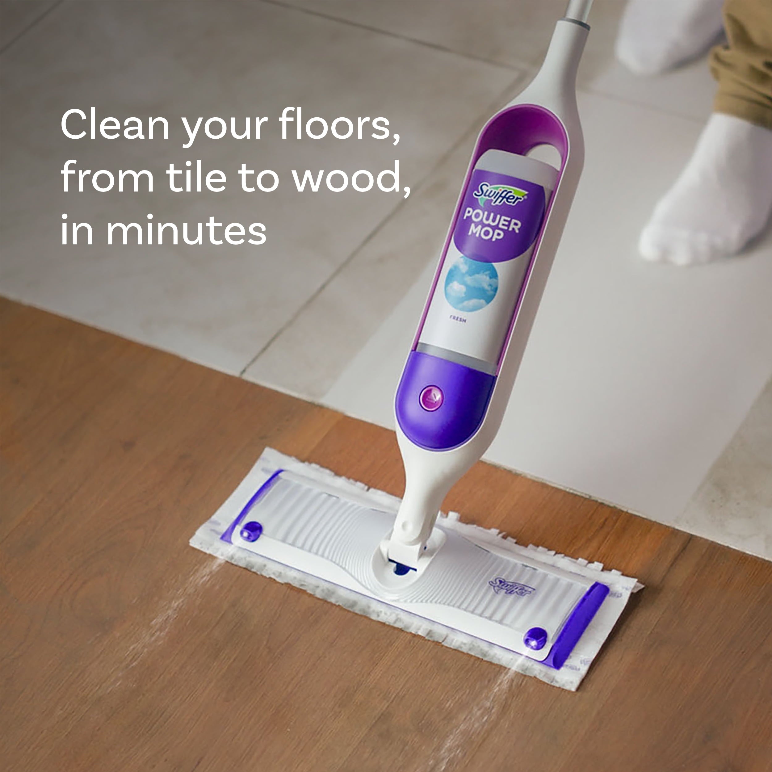 Swiffer Power Mop Multi-Surface Mopping Pad Refills, 8 Count Mop Heads.