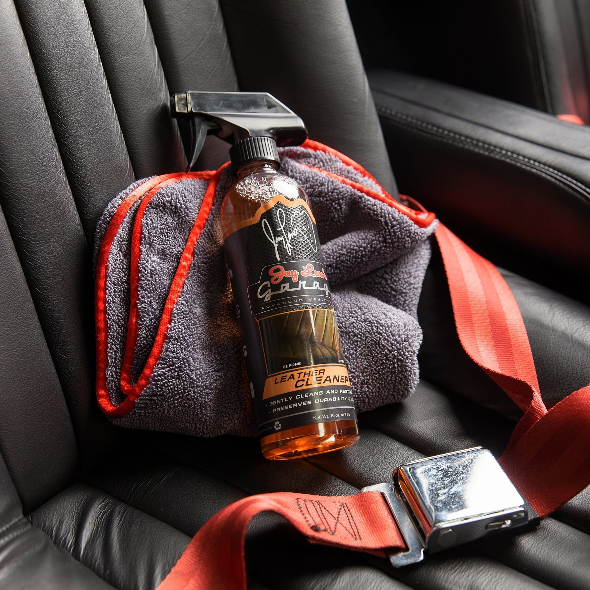Jay Leno's Garage Leather Cleaner (16 oz) - Clean & Protects Car Leather Surfaces