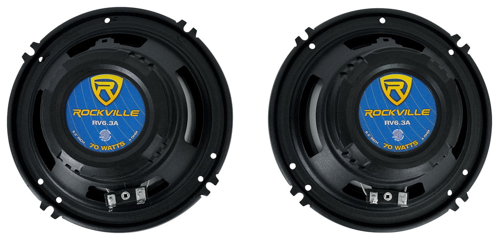 Pair Rockville RV65.2C 6.5" Component Speakers+6.5" Coaxial+4-Ch Amplifier+Wires