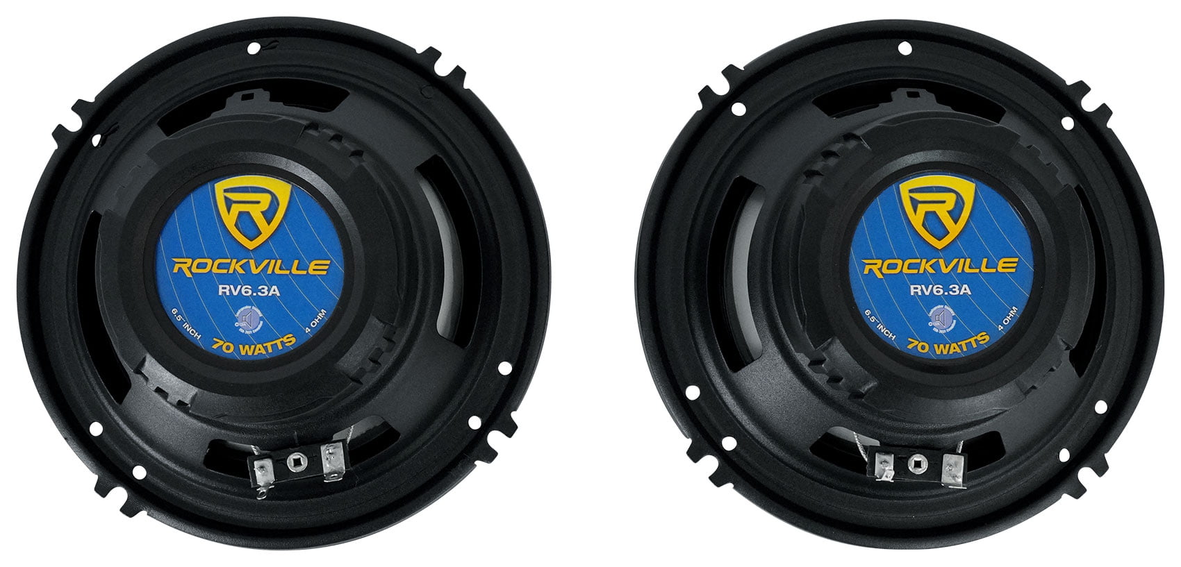 Pair Rockville RV65.2C 6.5" Component Speakers+6.5" Coaxial+4-Ch Amplifier+Wires