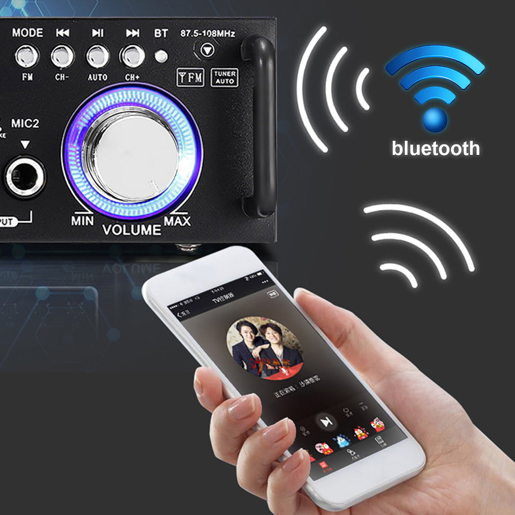 600W 4-16Ohm Amplifier with bluetooth LCD Digital Display Stereo Audio HiFi Amp MP3/USB/SD Car / Home / Theater