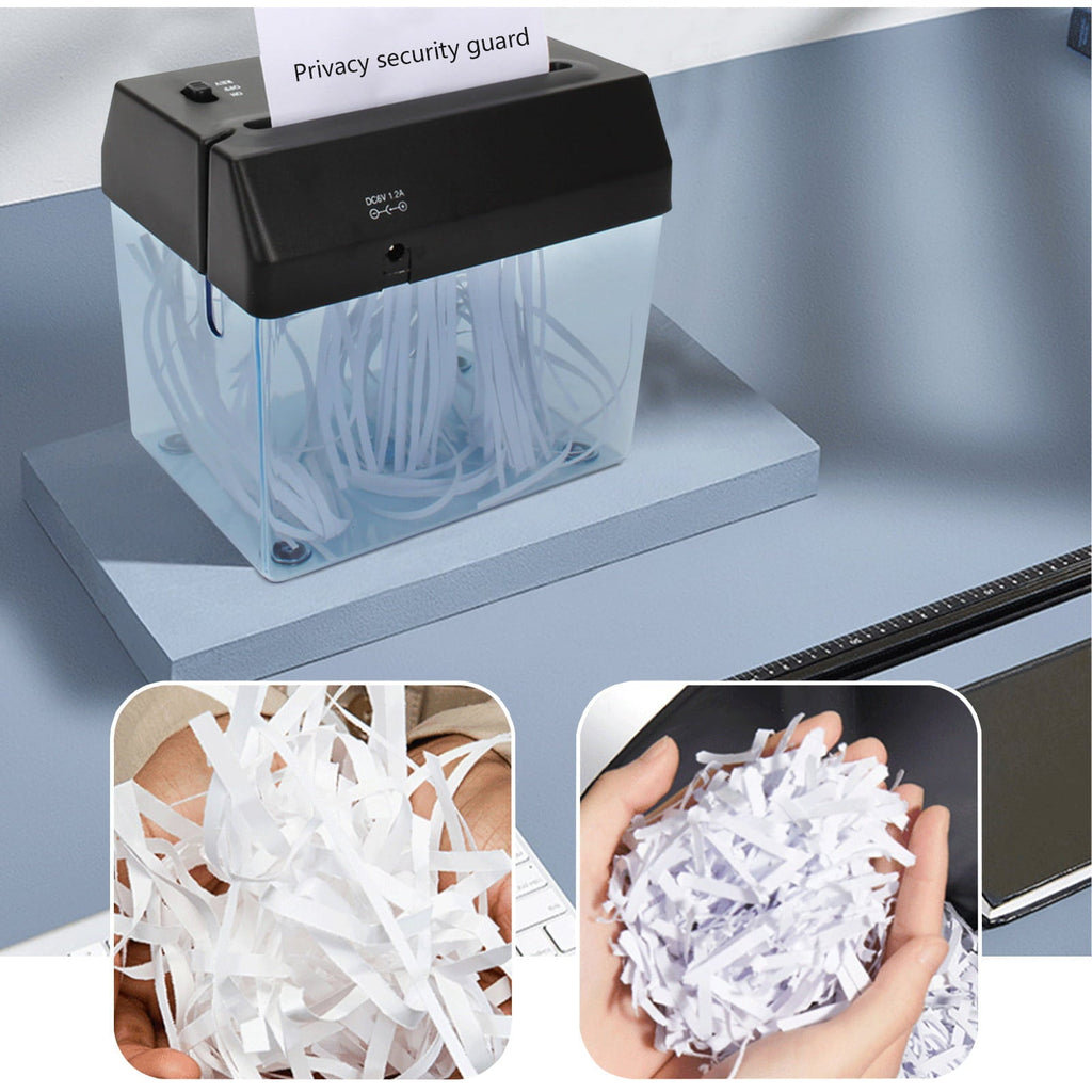 Daiosportswear Clearnance Shredder,Portable MIni Electric USB and Battery Operated Paper Shredder Paper Strip Cut Machine Paper and Document (Battery Not Include)