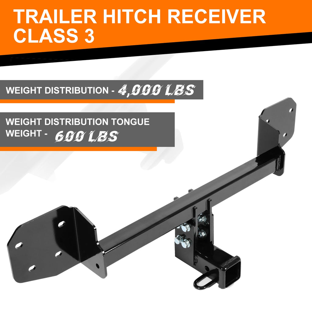 Kojem Class 3 Tow Trailer Hitch 2 Inch Receiver for 2010-2019 Subaru Outback Hatchback Steel Black