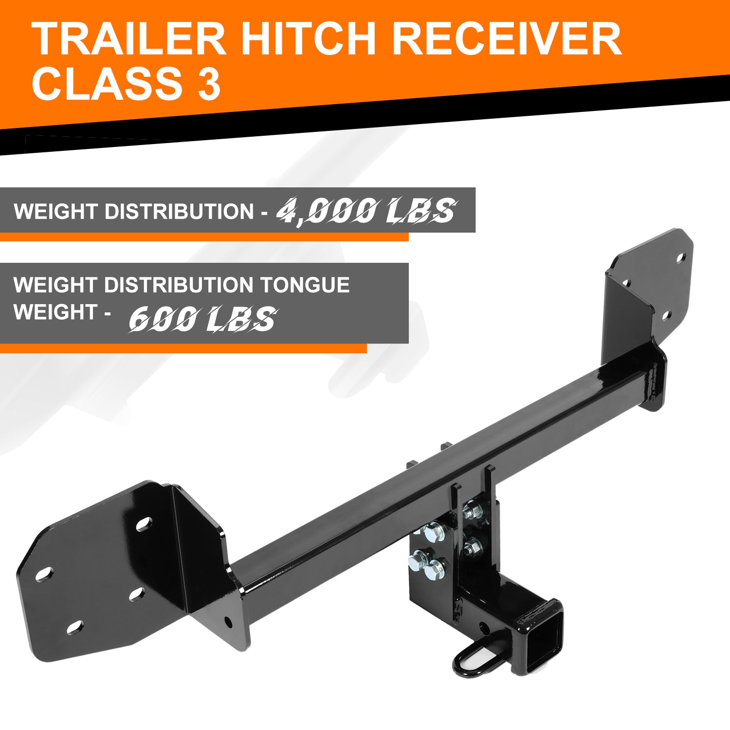 Kojem Class 3 Tow Trailer Hitch 2 Inch Receiver for 2010-2019 Subaru Outback Hatchback Steel Black