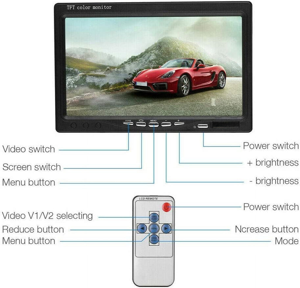 Bileeko RV Backup Camera System 7 inch Monitor Wireless Rear View Camera