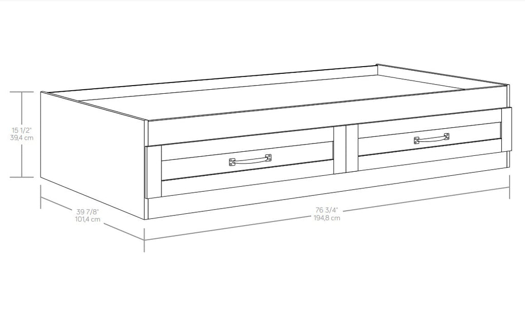 Better Homes & Gardens Modern Farmhouse Platform 2-Drawer Storage Bed, Twin, Rustic Gray