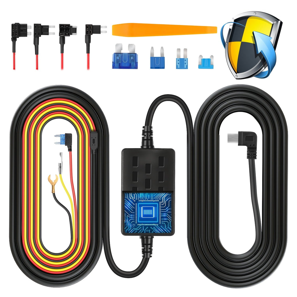 VanTop V9H Dash Cam Hardwire Kit, 11.5ft Mini USB Hard Wire Kit for Dashcam Converts 12V-24V to 5V/2.5A w/Fuse Kit with Tool
