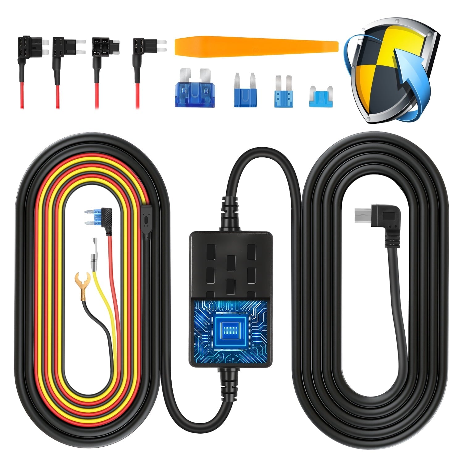 VanTop V9H Dash Cam Hardwire Kit, 11.5ft Mini USB Hard Wire Kit for Dashcam Converts 12V-24V to 5V/2.5A w/Fuse Kit with Tool