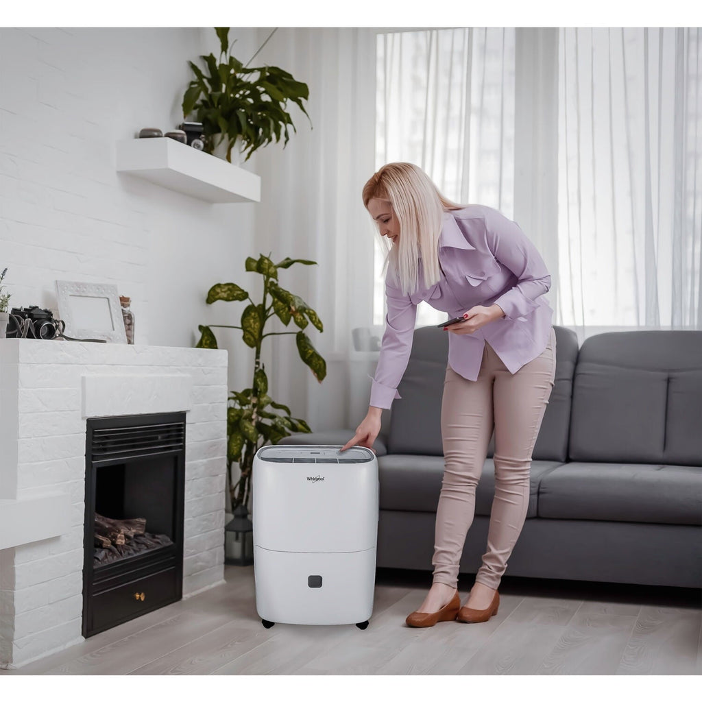 Whirlpool 20 Pt. 1,500 Sq. ft. Dehumidifier in White - Automatic Shut-off, Bucket Full Indicator