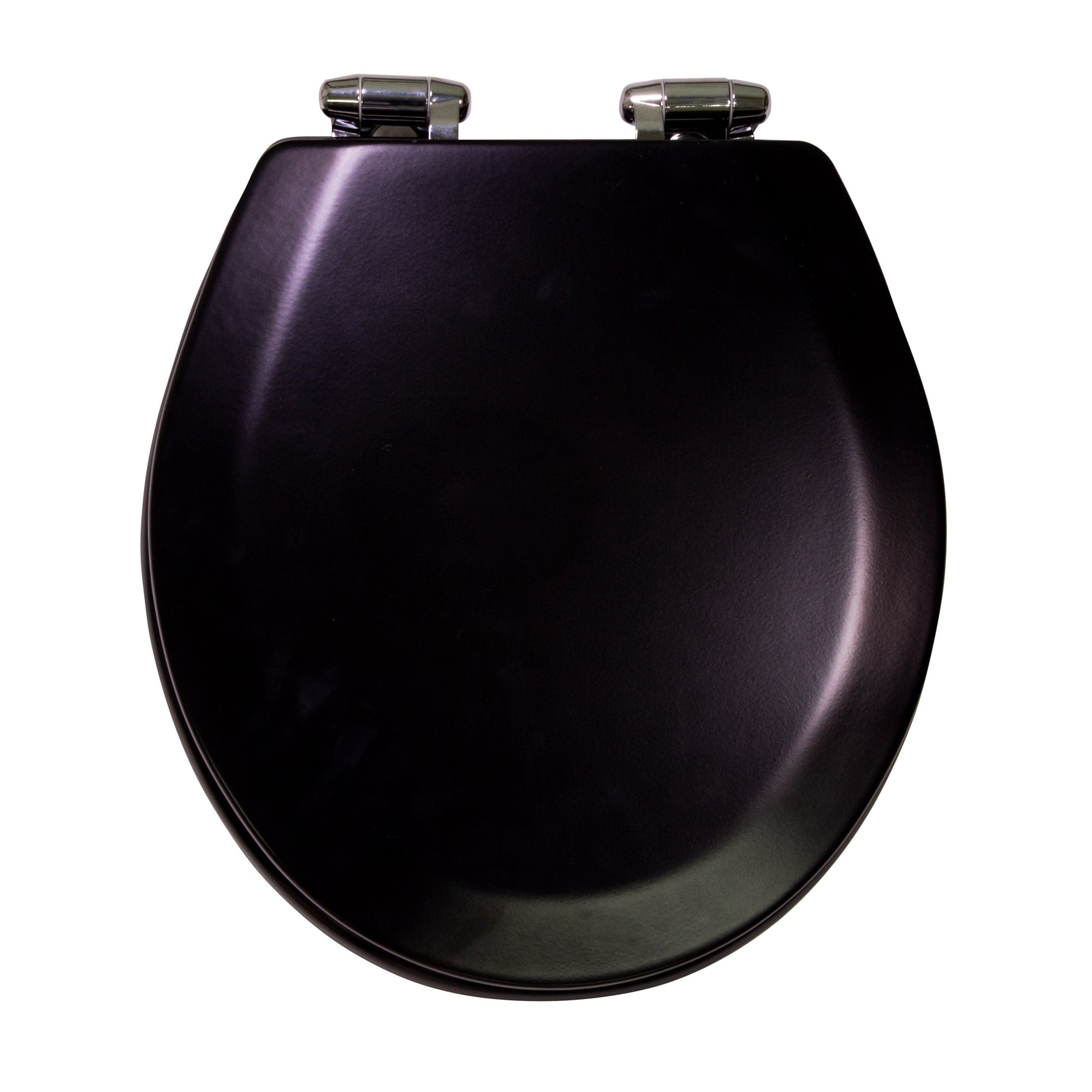 Dalton Toilet Seat Round Soft Close – Black Rustic Wooden Round Standard Toilet Seat for Bathroom  – Design House, 561241-BLK