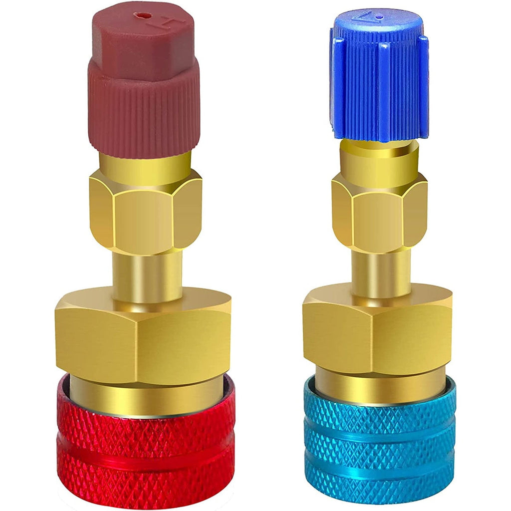 Welpettie 2pcs Quick Couplers Connectors Adapters R1234YF to R134A High and Low Side Quick Coupler R12 to R134A Adapter Fitting Connector for Car Air Conditioning AC Charging