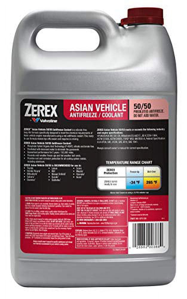 Zerex Asian Vehicle Red Silicate and Borate Free Antifreeze / Coolant 50/50 Ready-to-Use 1 GA