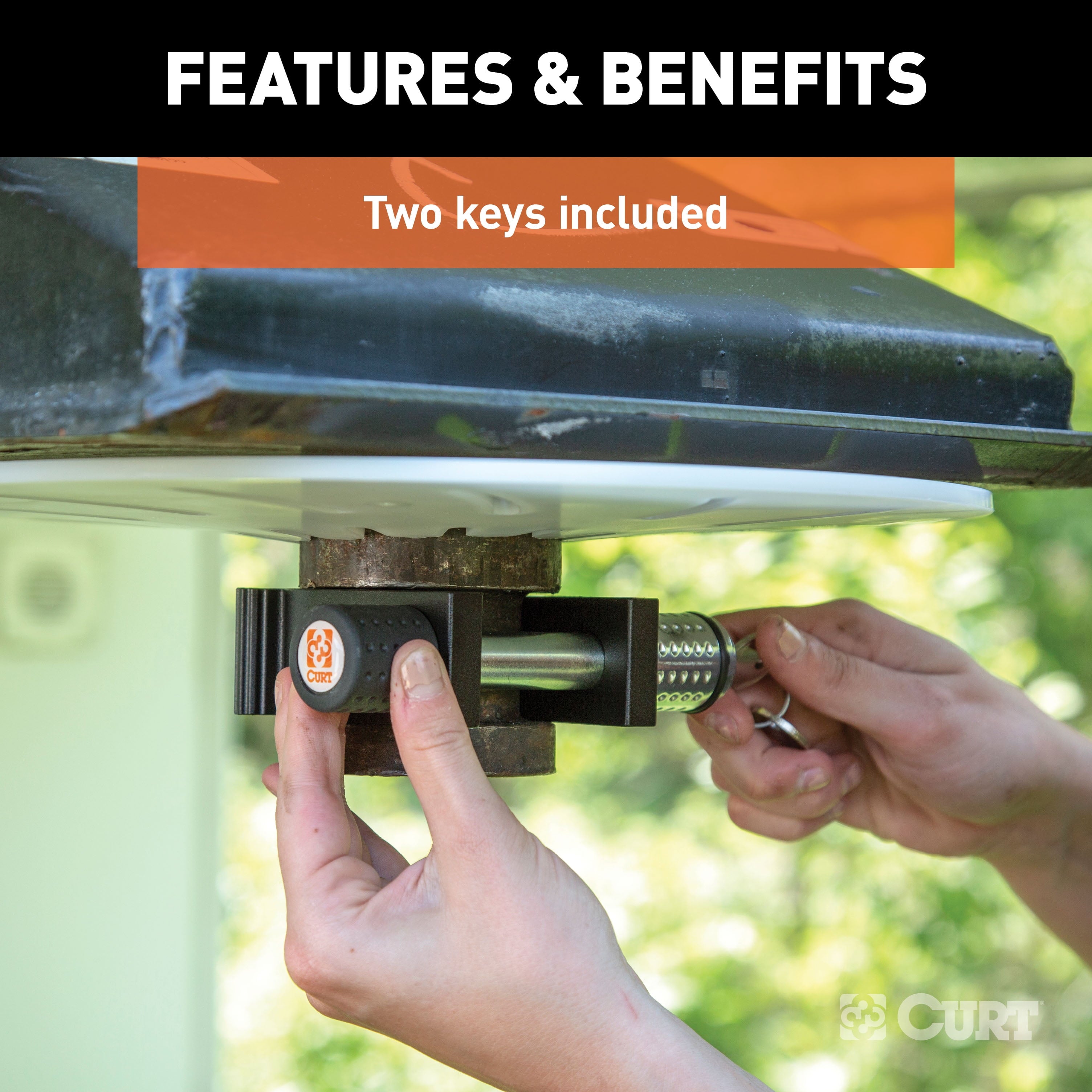 CURT 23255 5th Wheel Trailer Lock for 2-Inch King Pin