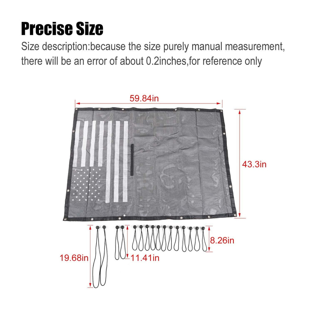 CheroCar Sunshade Bikini Top Mesh Sun Shade for Jeep Wrangler JL JLU 4-Door 2018-2022, Black