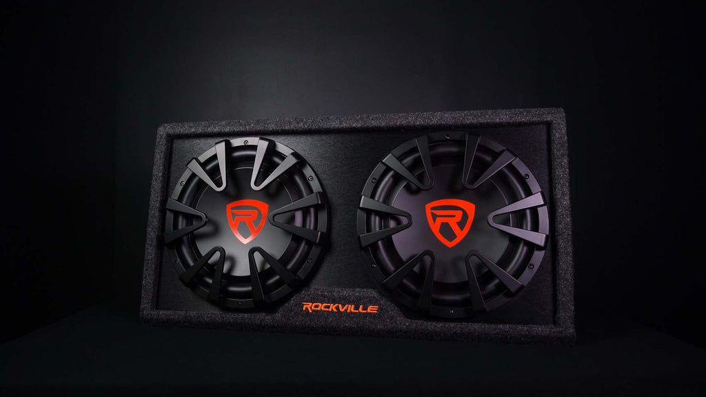 Rockville RG212CA 2000w Dual 12 inches Vented Powered Car Subwoofer Enclosure+Amp Kit