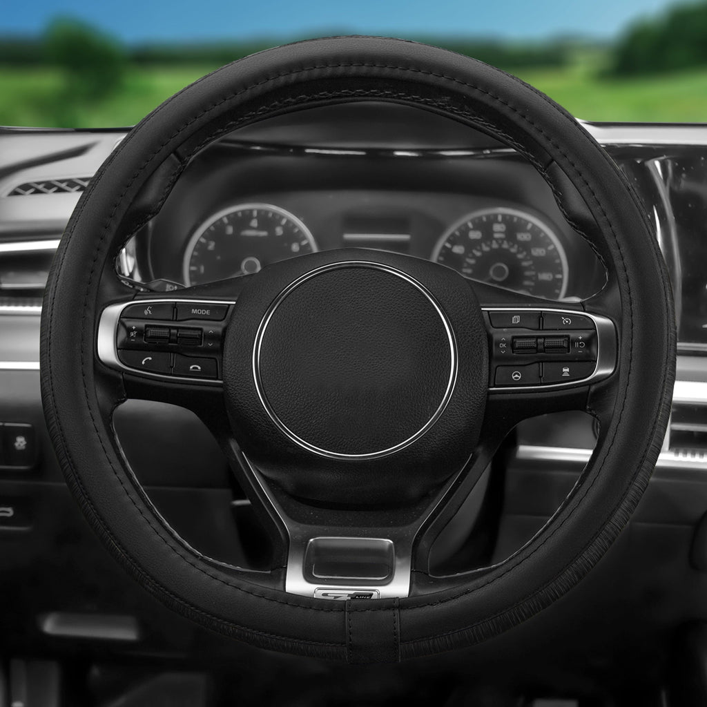 FH Group AFFH2013BLACK Galaxy13 Metallic Car Steering Wheel Cover Black w. Air Freshener 1.2 lb