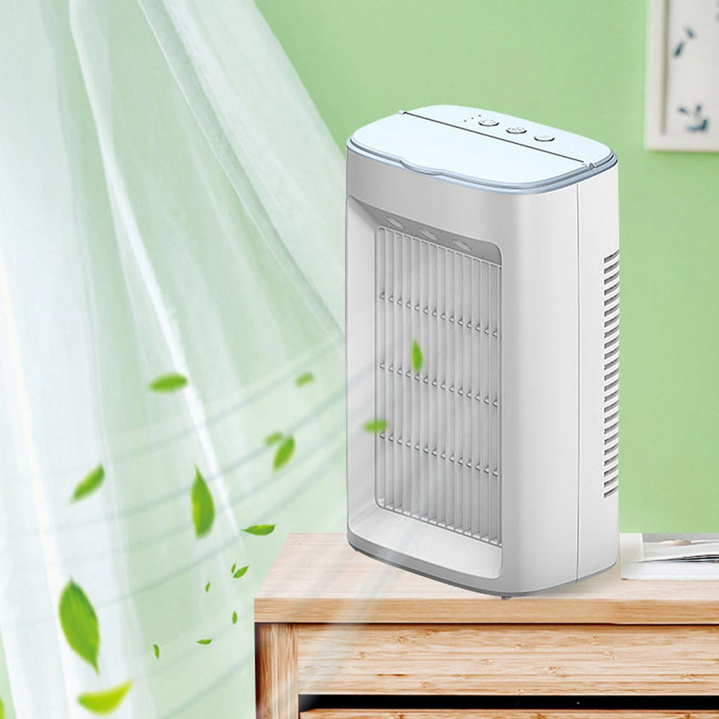 Mini Portable Air Conditioner, GAITON 3-IN-1 Personal Evaporative Air Cooler with Humidifier, 3 Speed, Quiet Desk Cooling Fan, White