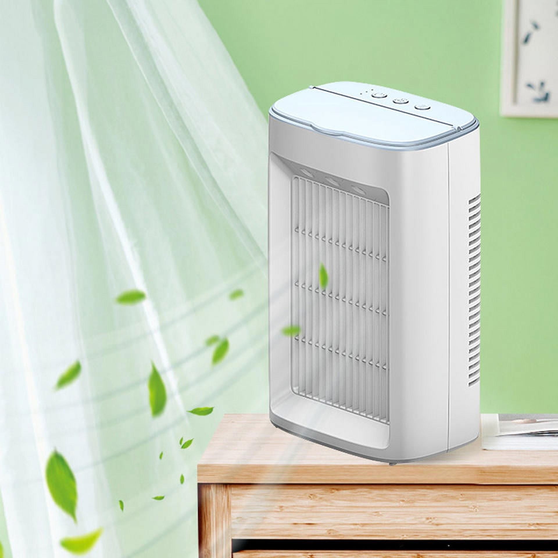 Mini Portable Air Conditioner, GAITON 3-IN-1 Personal Evaporative Air Cooler with Humidifier, 3 Speed, Quiet Desk Cooling Fan, White