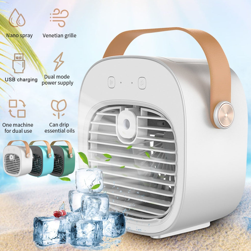 SDJMa Portable Air Conditioner, 3-IN-1 Evaporative Air Cooler with 180ml Water Tank, Adjustable 3 Speeds USB Powered Mini Desk Fan for Room/Office/Camping