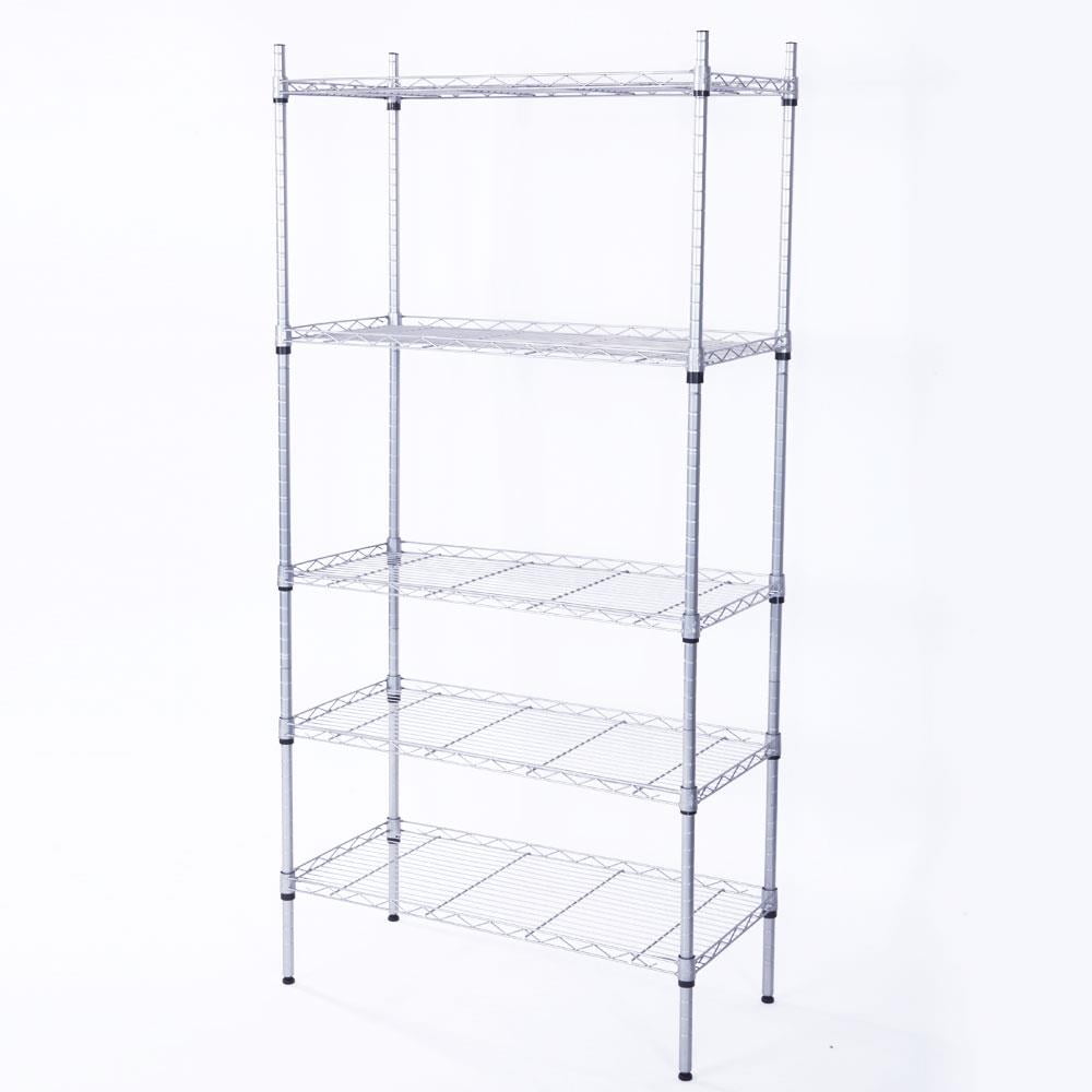 Ktaxon 5-Tier Wire Shelving Unit, Steel Storage Rack for Office Kitchen 30" W x 14" D x 60" H, Silver