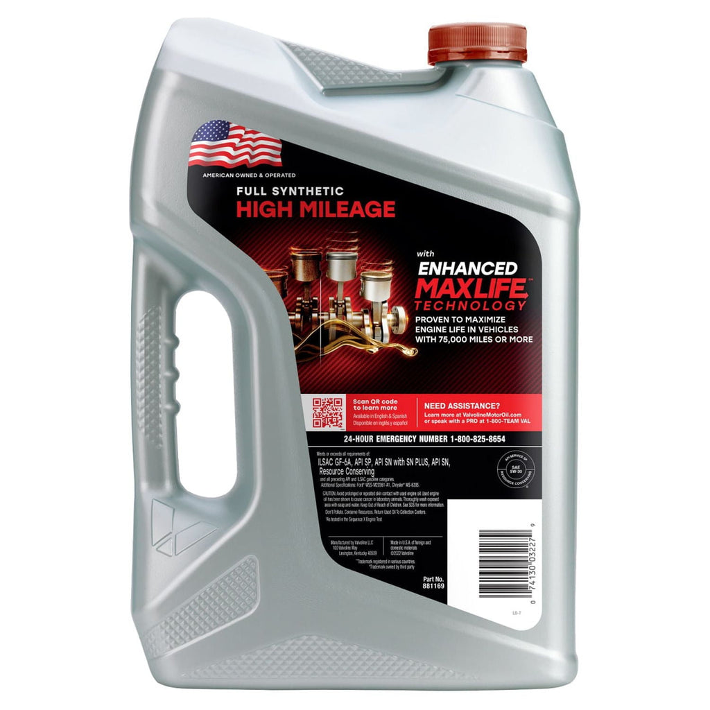 Valvoline Full Synthetic High Mileage MaxLife 5W-30 Motor Oil 5 QT
