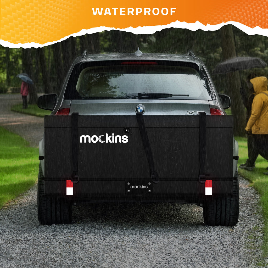 Mockins 60"x20"x6" Car Cargo Carrier Hitch Mount | 500 lbs Cap. Folding Hitch Basket with 16 CF Cargo Bag