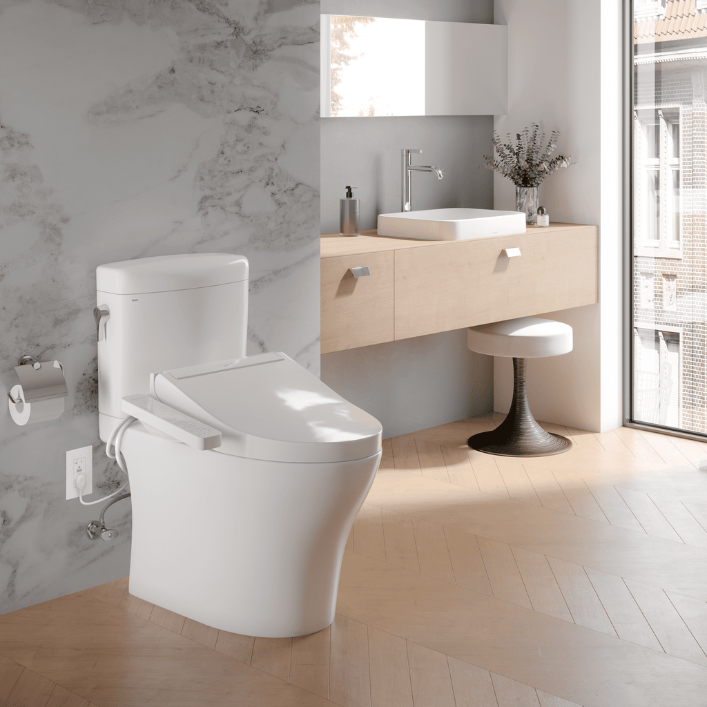 TOTO® WASHLET® C2 Electronic Bidet Toilet Seat with PREMIST and EWATER+ Wand Cleaning, Elongated, Cotton White - SW3074#01