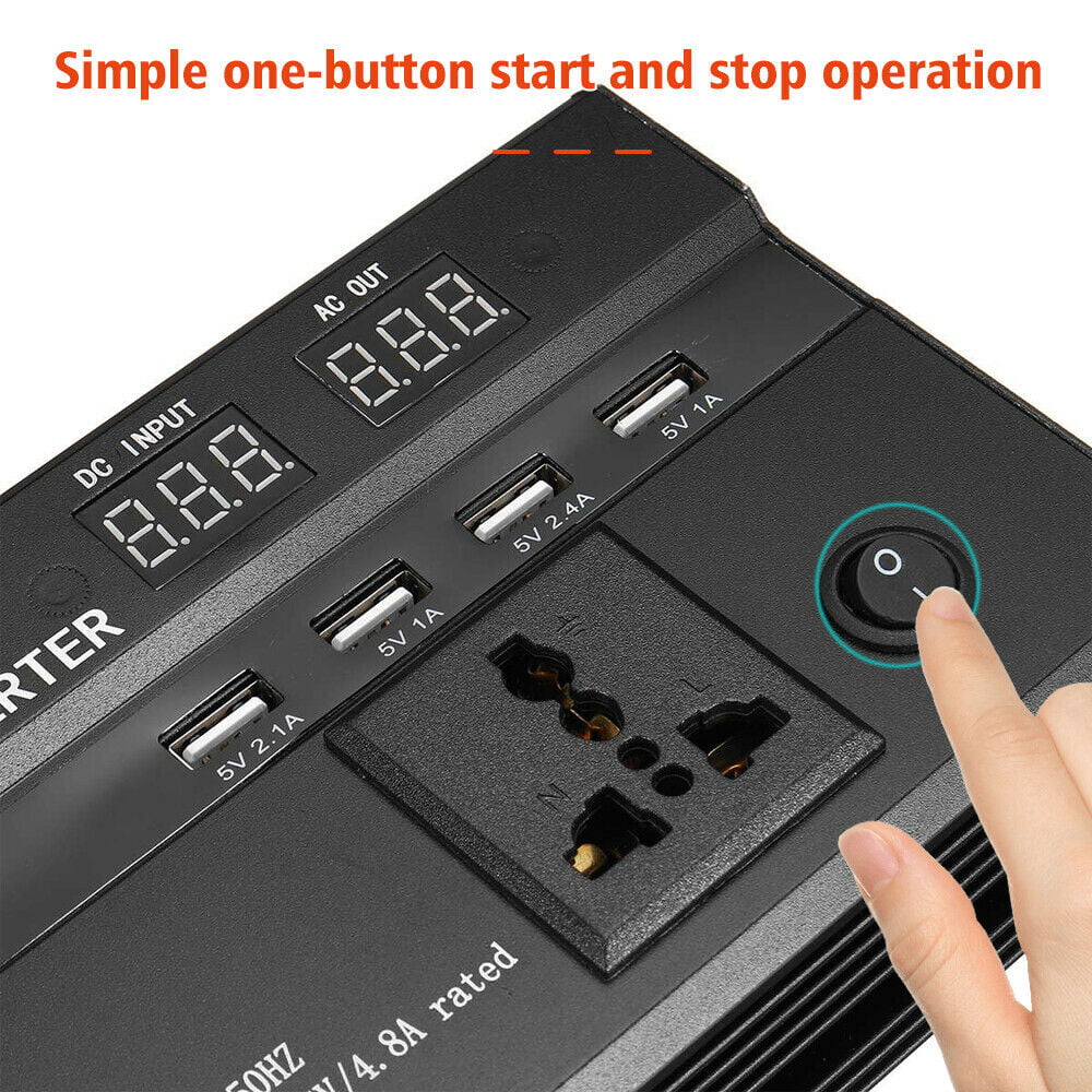 DFITO 3000 Watt Power Inverter DC 12V/24V to 110V AC Car Converter for Car RV Truck Boat Travel Camping