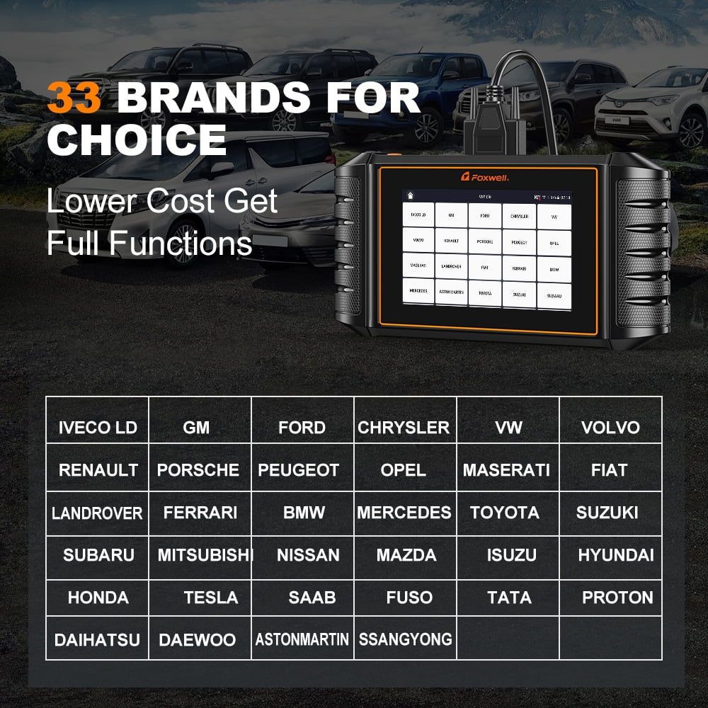 FOXWELL Automotive Bi-Directional Diagnostic Scan Tool OBD2 Scanner All System Code Reader All Reset