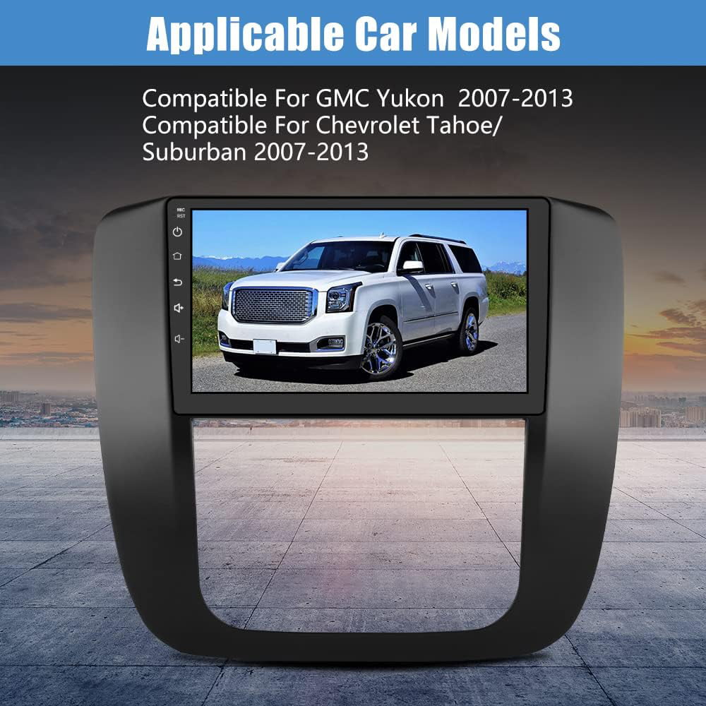 Car Radio Stereo for GMC Yukon Chevrolet Chevy Tahoe Suburban 2007-2012 with Built in wireless Apple CarPlay Andriod Auto Black