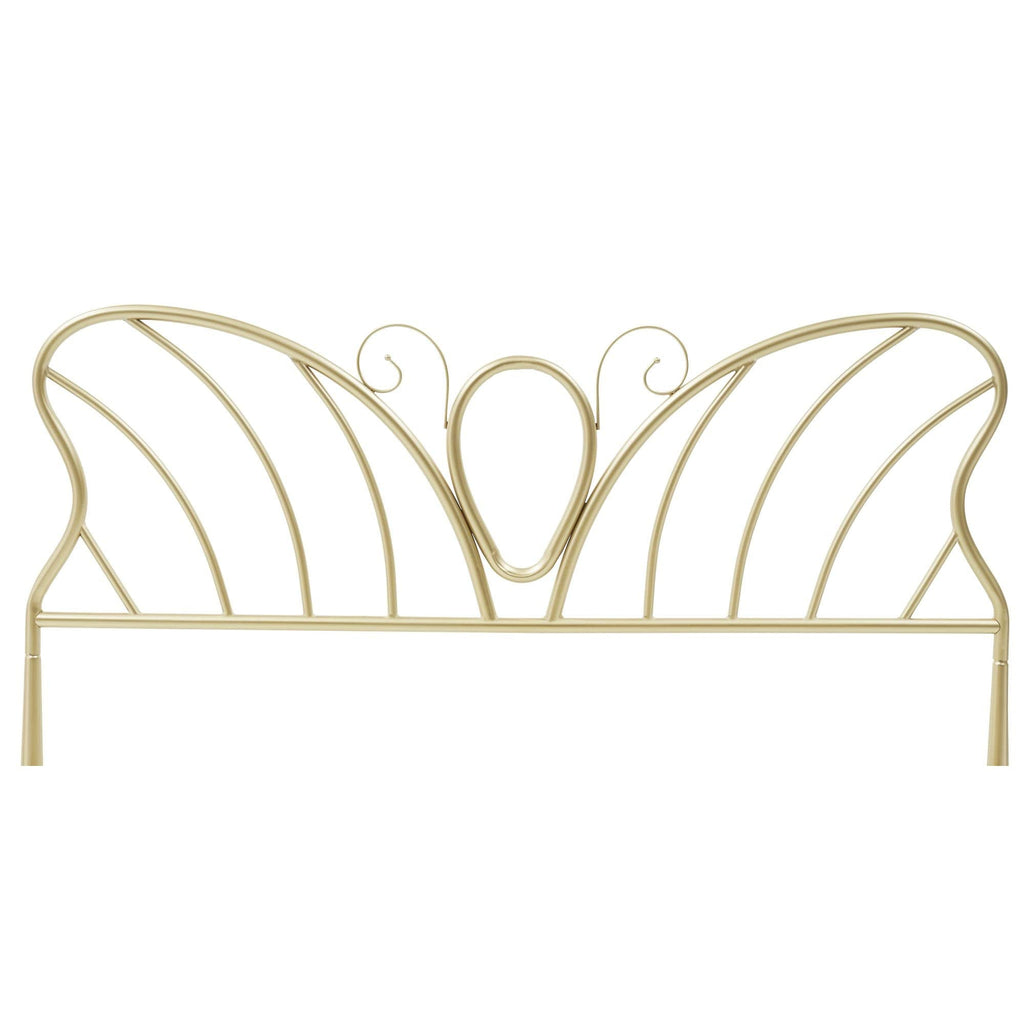 Gold Platform Queen Size Bed Frame with Headboard and Footboard, 12.6 Inches Metal Mattressfor Storage, No Box Spring Needed, Easy Assembly, Modern Design (Butterfly)
