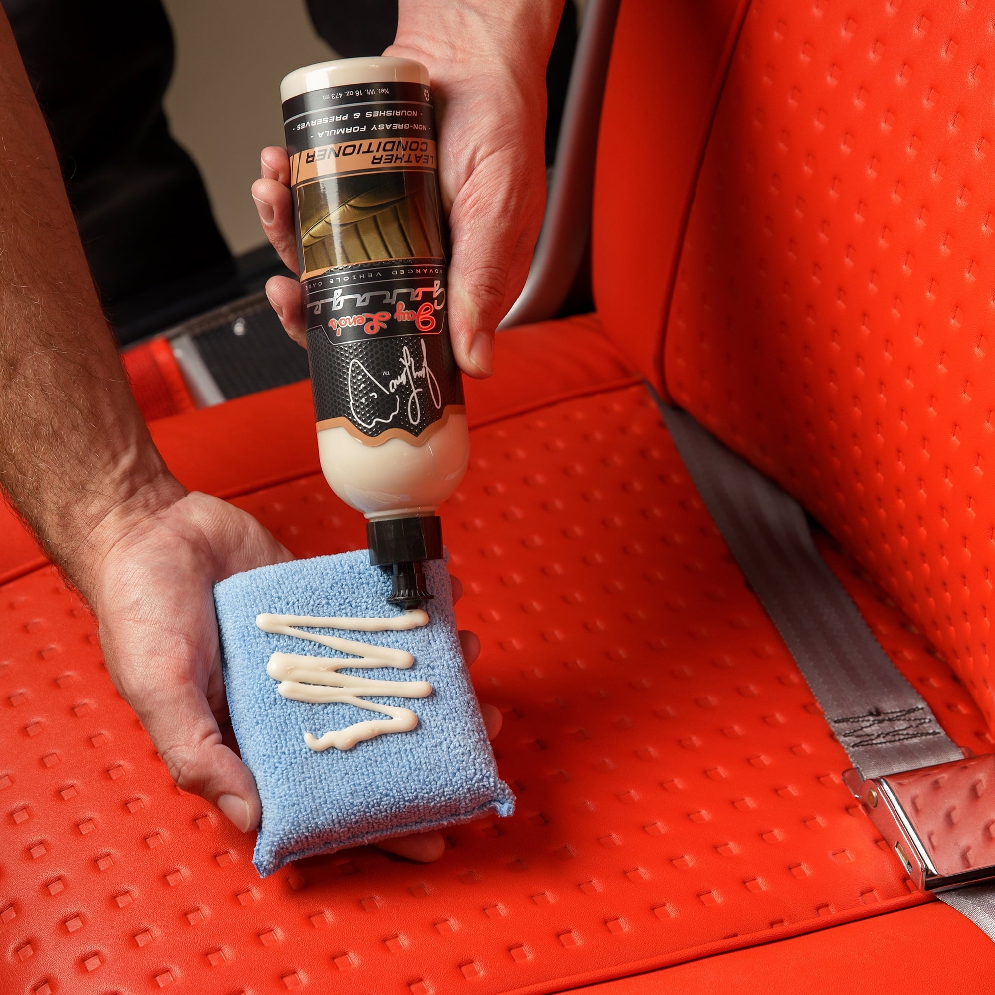Jay Leno's Garage Leather Conditioner (16 oz) - Protect & Restore Car Leather Surfaces