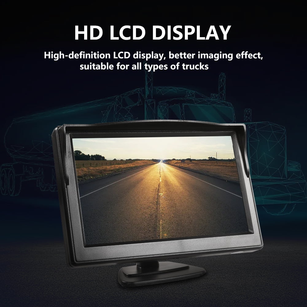 Backup Camera Monitor Kit Wireless,5 Display 9 LED License Plate Reverse Waterproof Night Vision HD Reversing Universal for Car/Vehicle/SUV/Van/Camper
