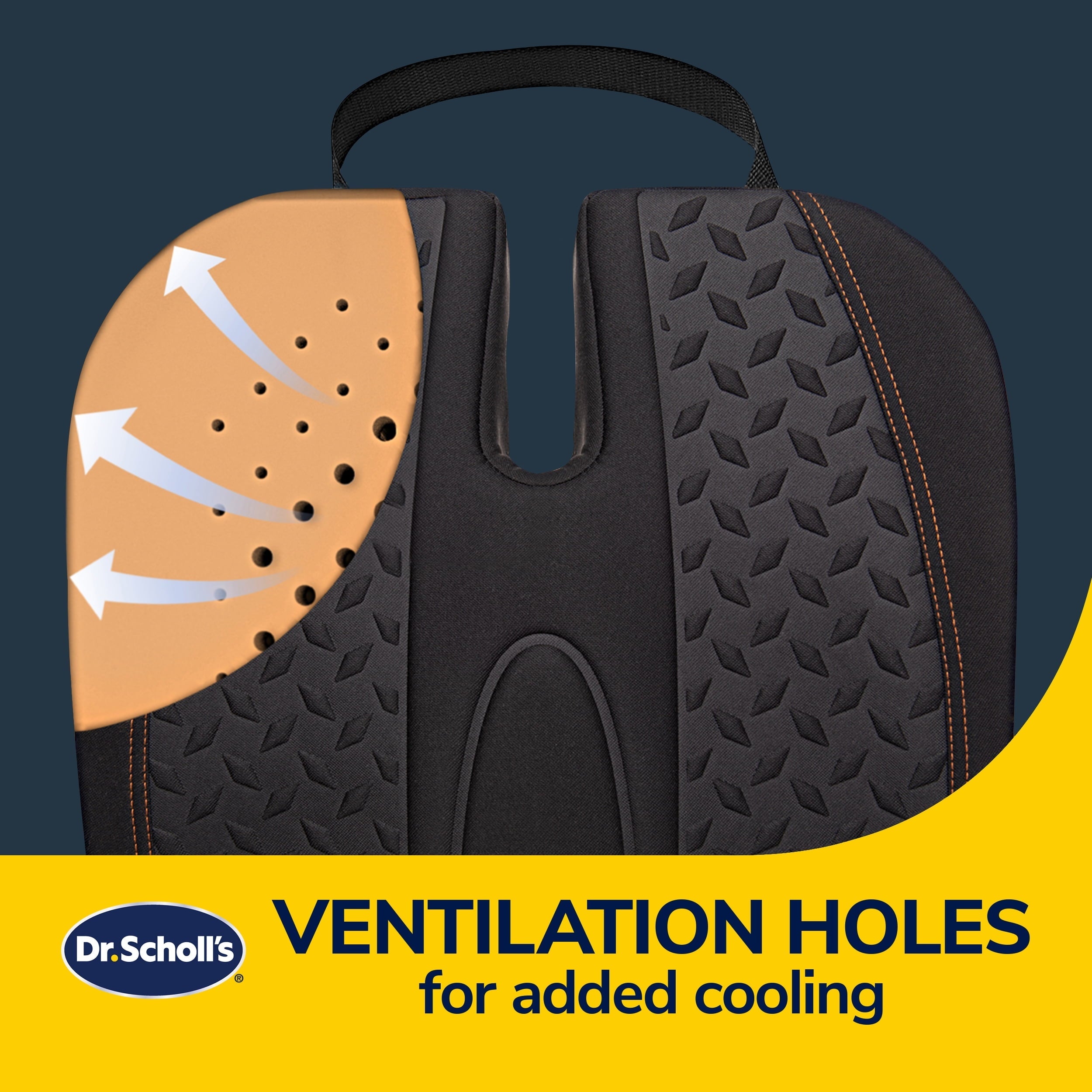 Dr. Scholl’s Black Max Support Copper-Infused Posterior Seat Cushion, 46200WDI, 2.82 lbs