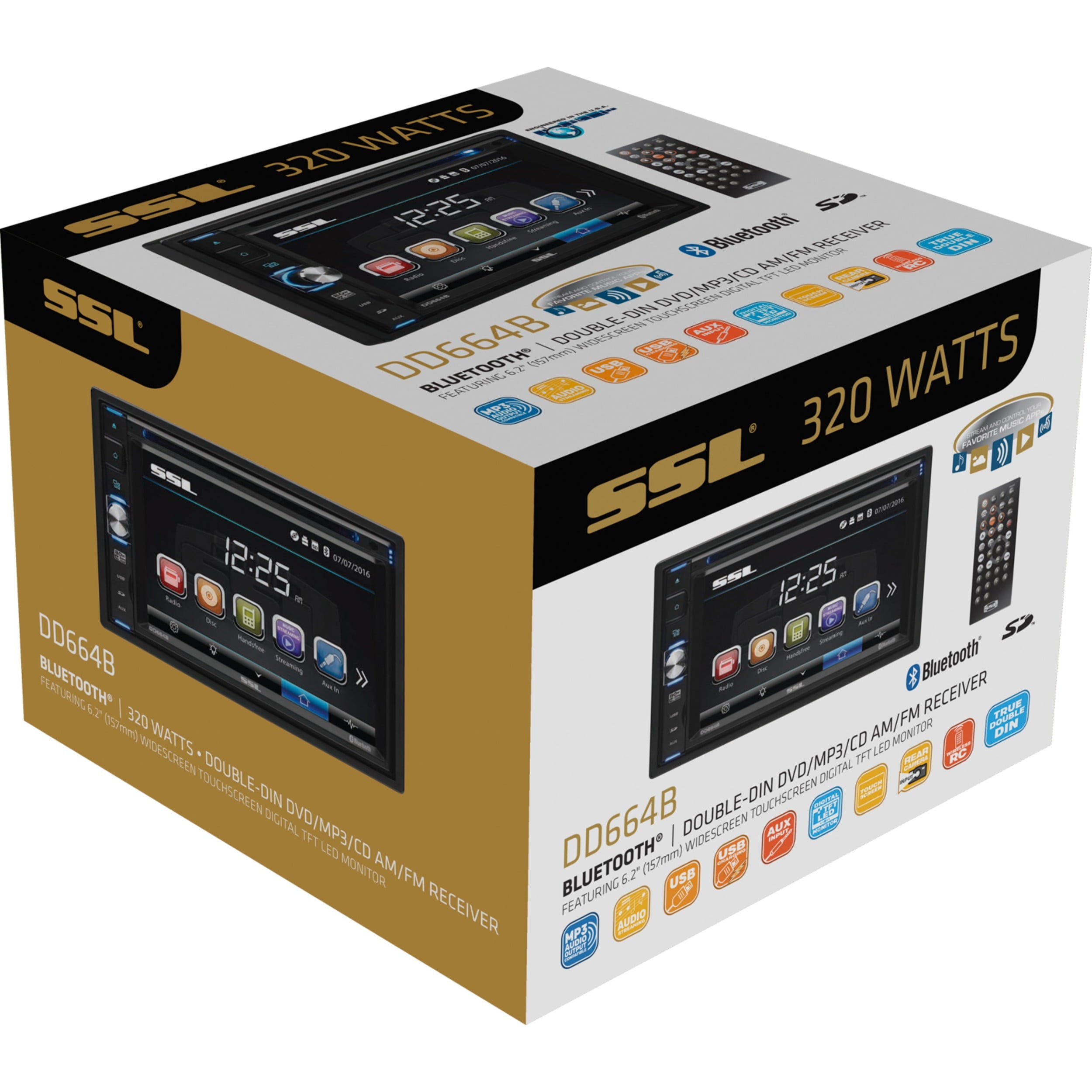 Sound Storm Laboratories DD664B 6.2” Touchscreen Bluetooth DVD USB SD Car Stereo
