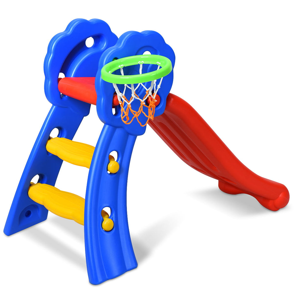 Costway Children Kids Toddlers Folding Slide W/Bask