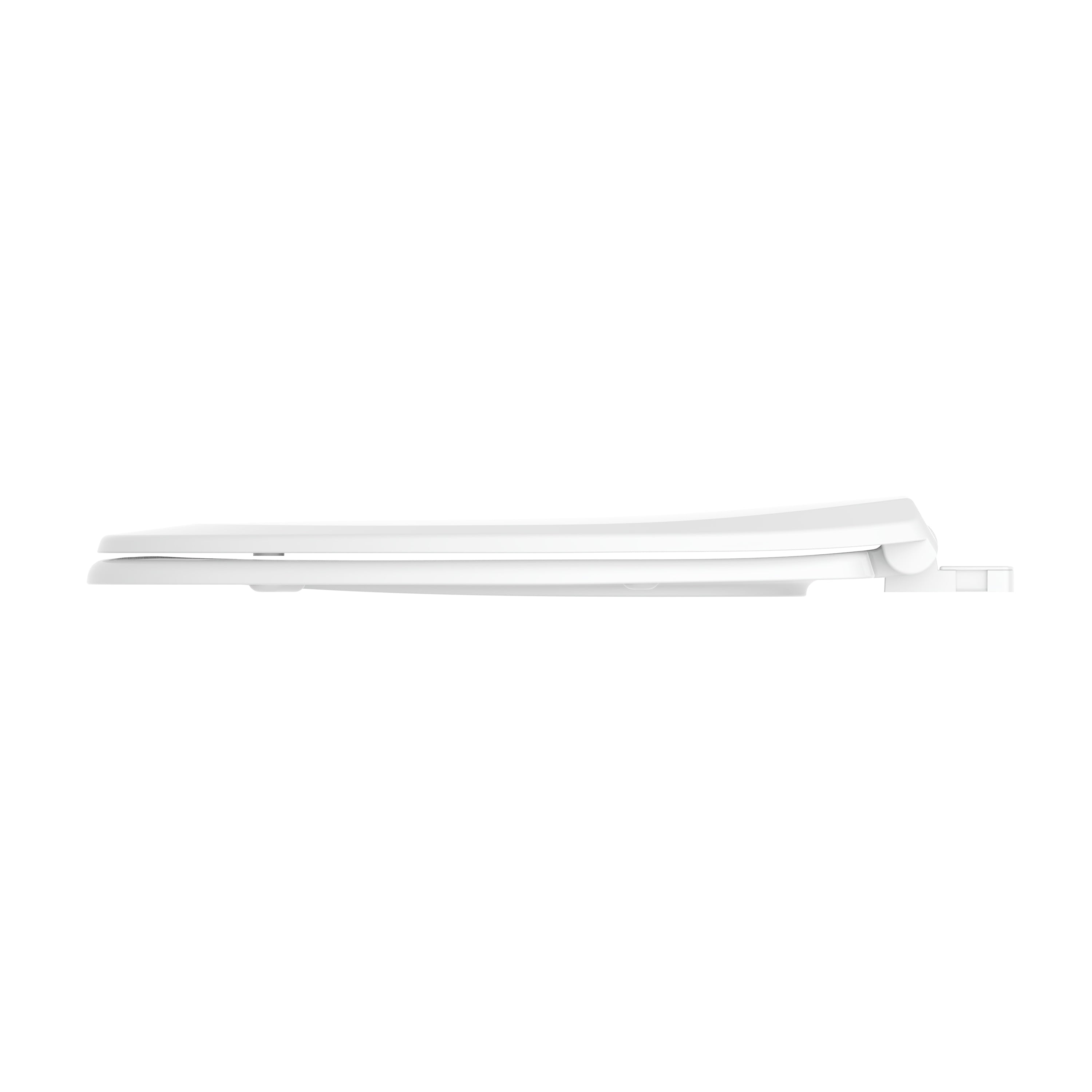 Mainstays Elongated Plastic Toilet Seat with Soft Close and Easy off in Daisy White