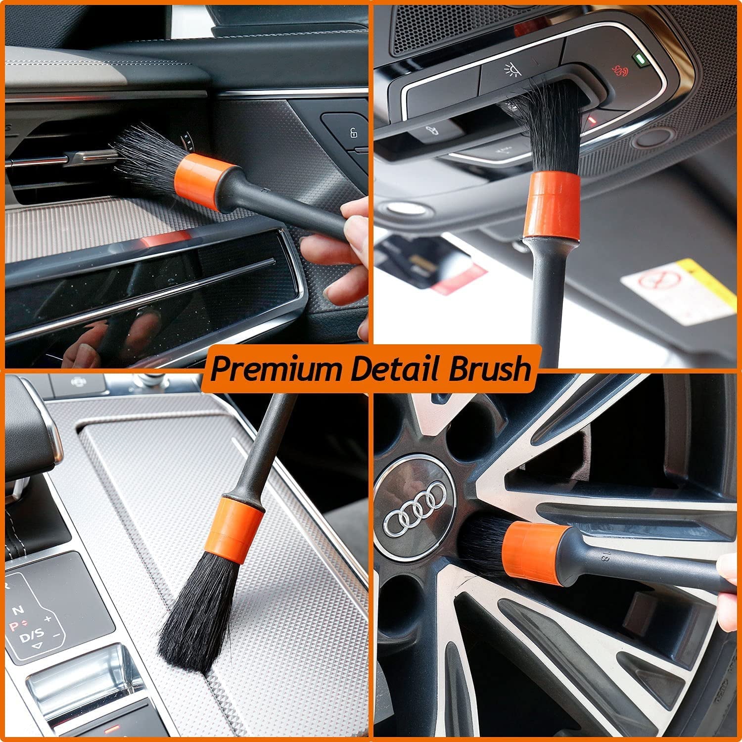 THINKWORK Car Duster Interior Kit, Car Cleaner Set Made by THINKWORK TW6068 (Orange)