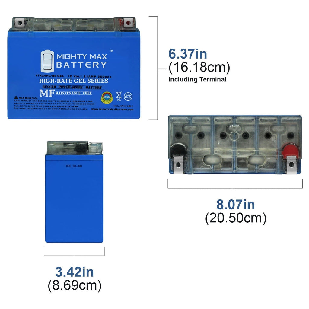 YTX24HL-BS GEL Battery for Harley FL Honda Goldwing Yamaha Indian