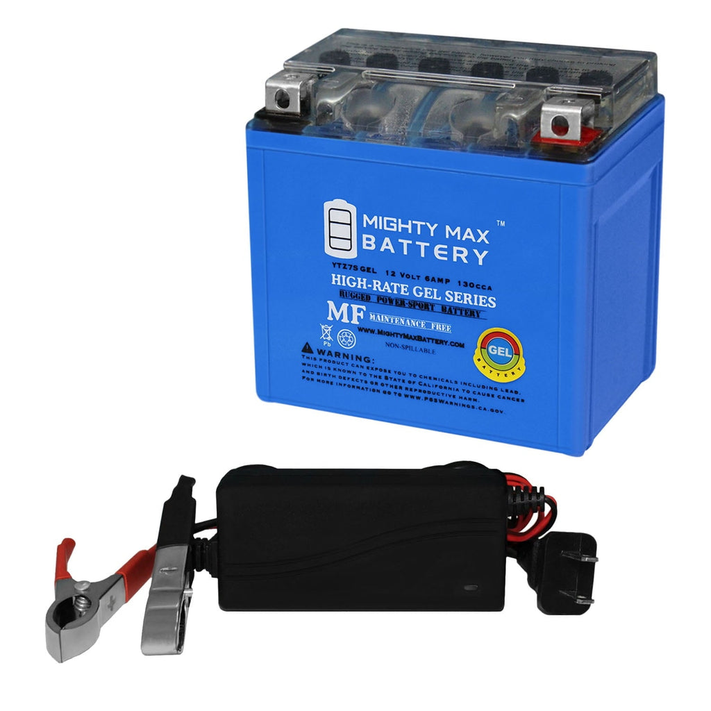 YTZ7S GEL Replacement Battery compatible with KTM 400 XC-W 2005-2011 + 12V 1Amp Charger
