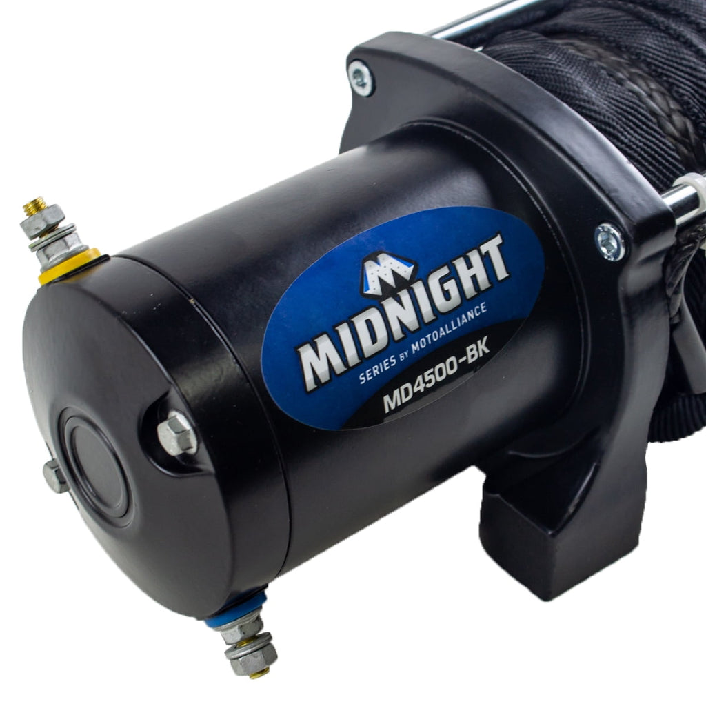 MotoAlliance VIPER Midnight 4500lb ATV/UTV Winch Kit with 50 feet BLACK Synthetic Rope