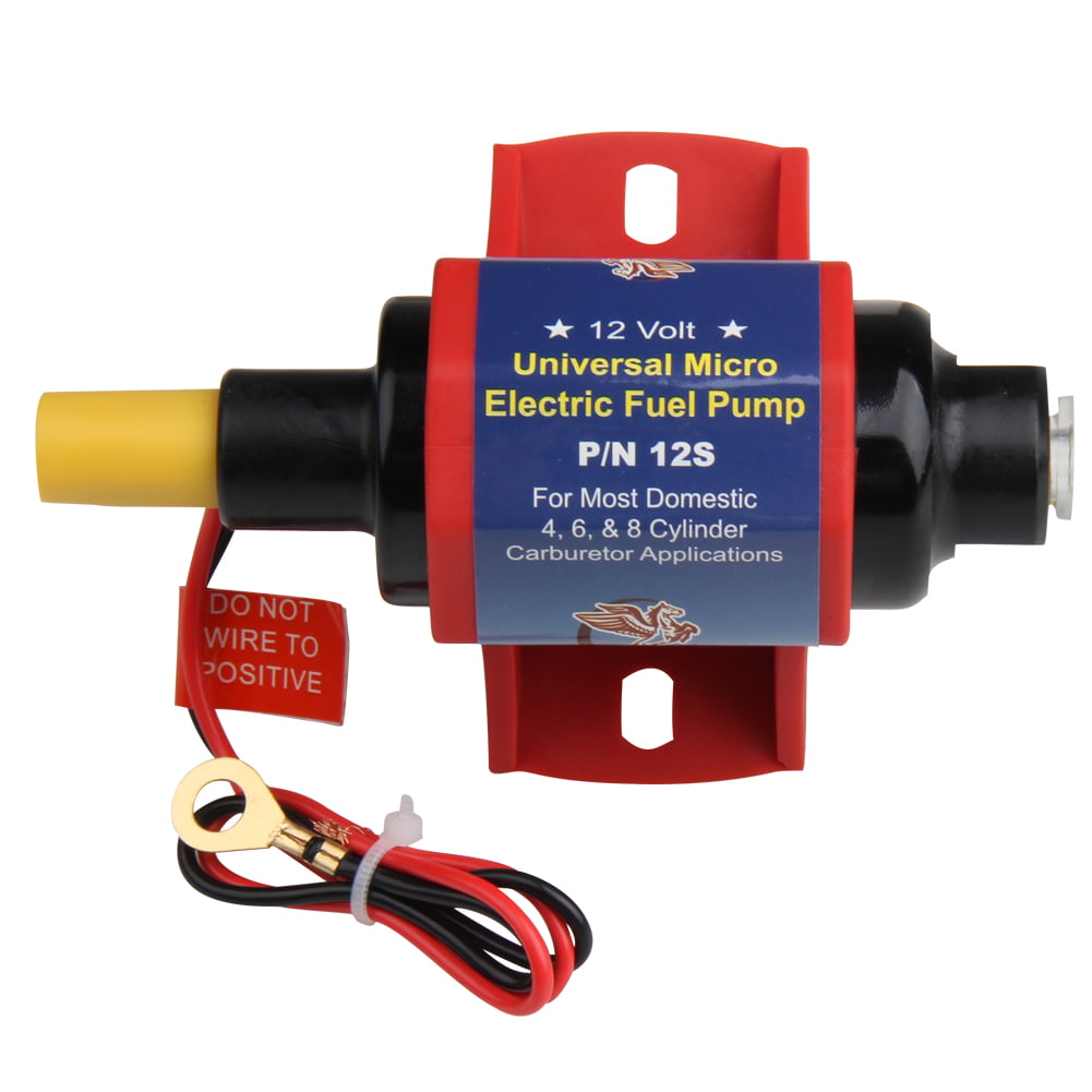 MOTMAX 12V Universal Electric Gasoline Fuel Pump 4-7 Psi 35 GPH Cylinder Carburetor