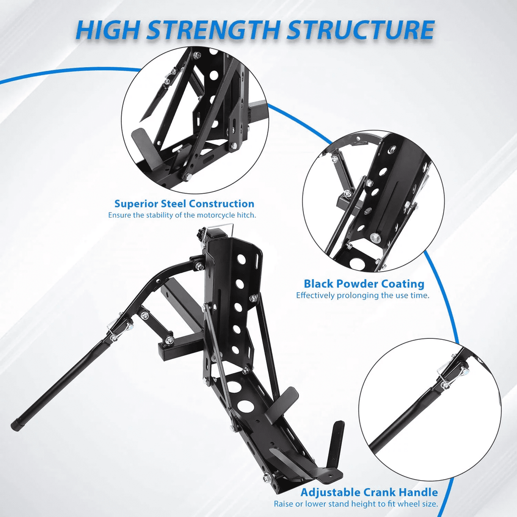 Kojem 800lb Motorcycle Trailer Hitch Carrier Tow Dolly Hauler Mount Rack 2 " Heavy Duty Steel