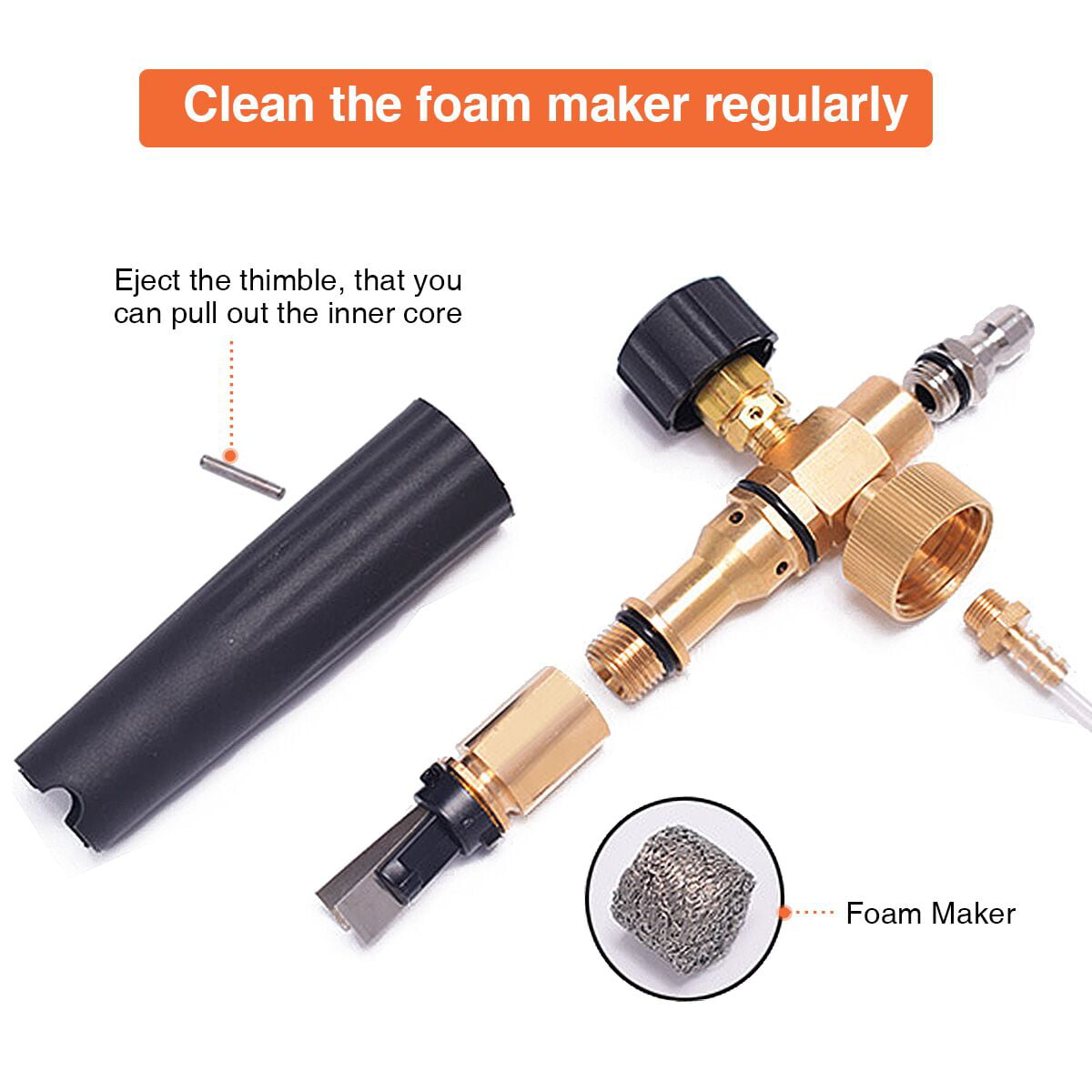 MATCC Adjustable Car Foam Cannon I, Snow Foam Lance Fit 1/4" Quick Connector Wash Gun for Pressure Washer Jet Car Cleaning (0.26gal)