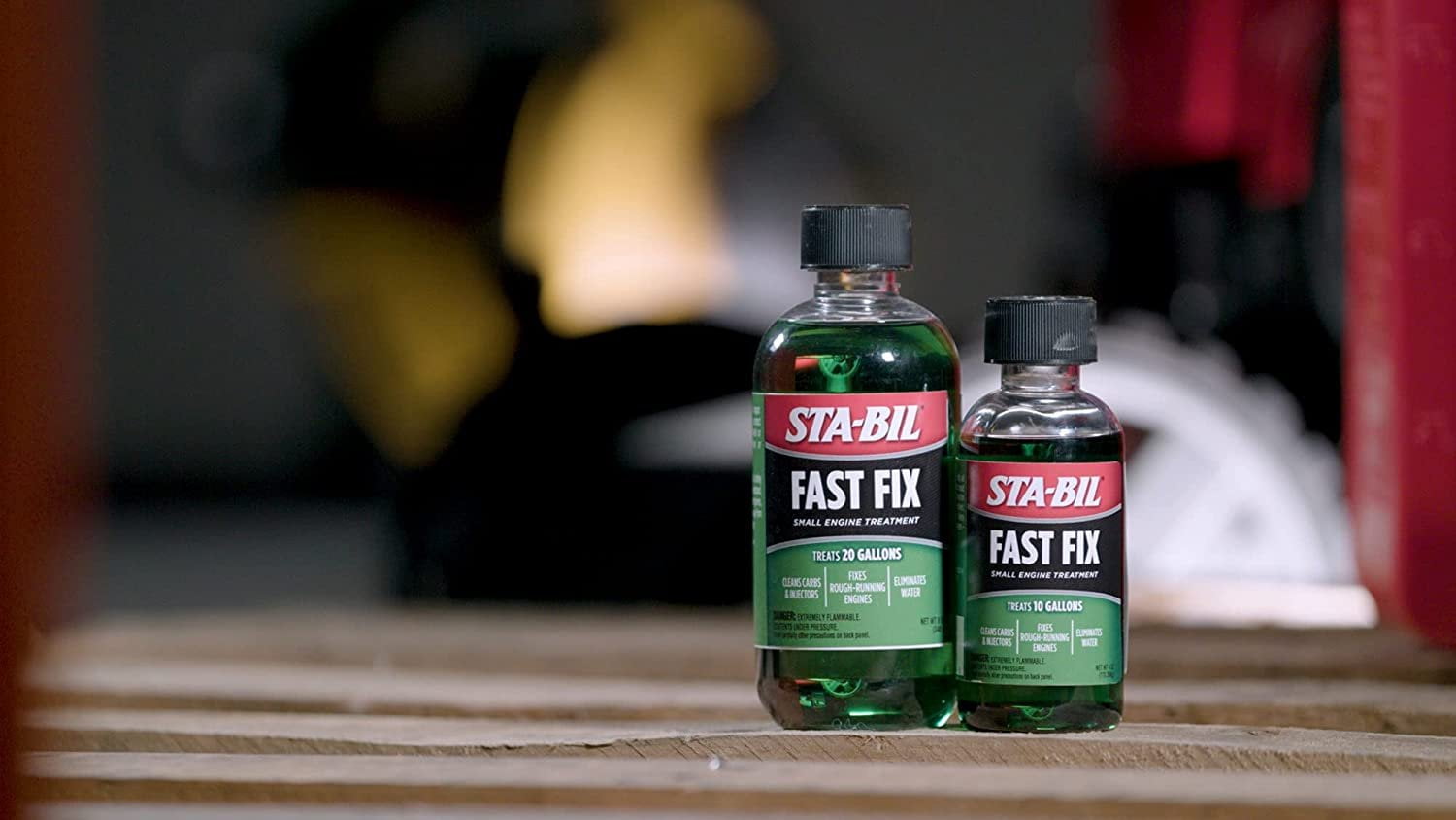 STA-BIL Fast Fix Small Engine Treatment - Cleans Carbs and Injectors - Fixes Rough Running Engines - Eliminates Water - Treats 10 Gallons, 4 fl. oz. 22303, Green
