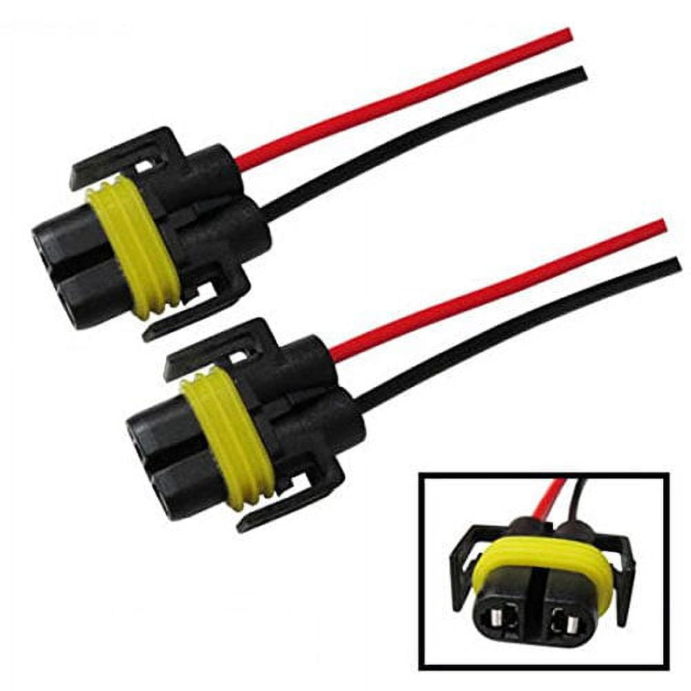 iJDMTOY (2) H11 H8 880 881 Female Adapter Wiring Harness Sockets Wire For Headlights or Fog Lights