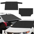 iMounTEK Front Rear Car Frost Guard Winter Windshield Cover for All SUV MPV, Car Accessories for Protection, Black CJ4524