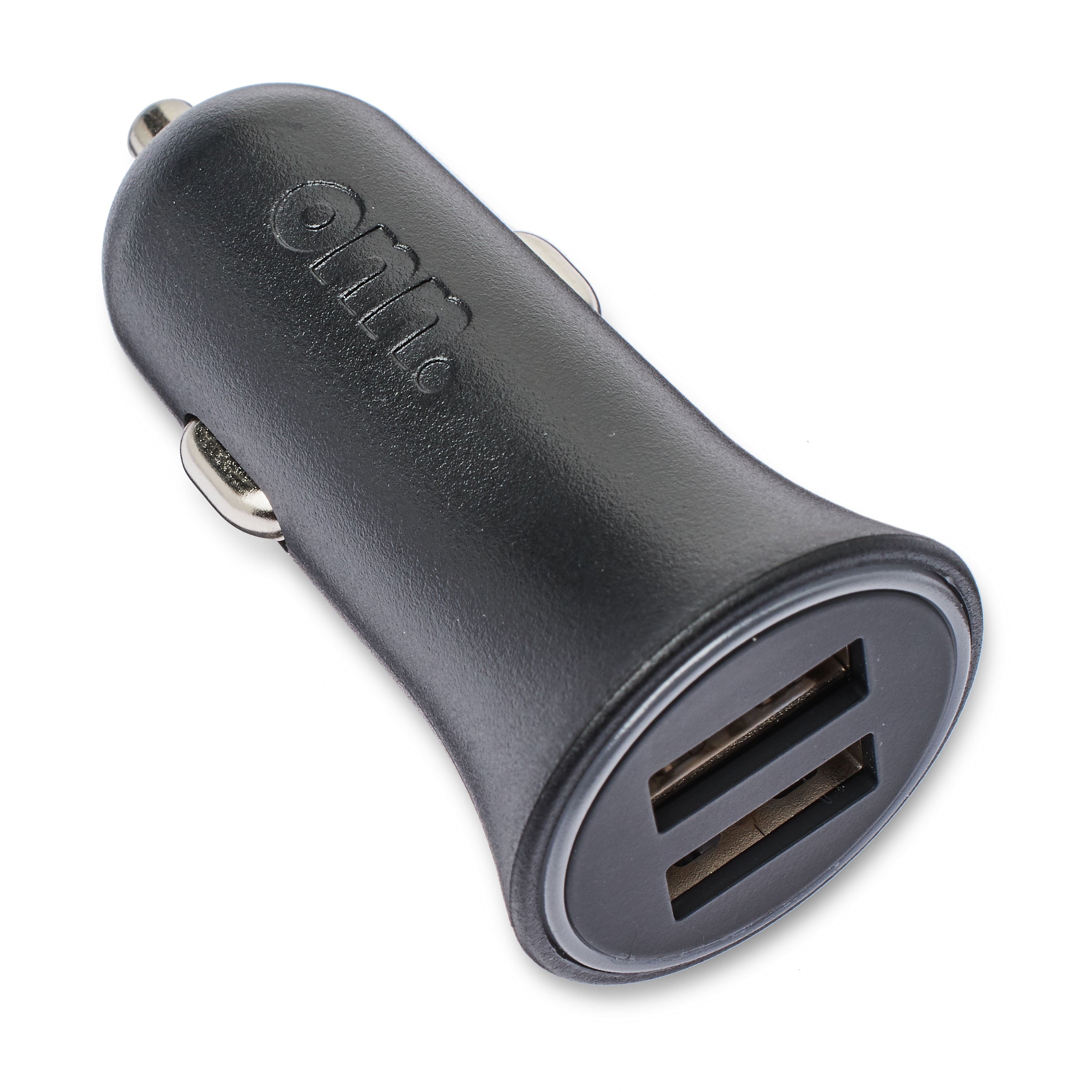 onn. Dual-Port Car Charger, Black,LED power indicator, cell phone charger, charge an additional device at the same time,universal device. Friendly plug into car’s DC adapter.